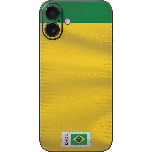 Brazil Soccer Flag iPhone 16 Plus Skin
